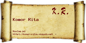 Komor Rita névjegykártya