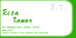 rita komor business card